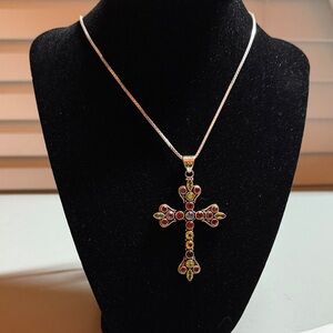 Nicky Butler Elegant Multicolor Cross Pendant Necklace